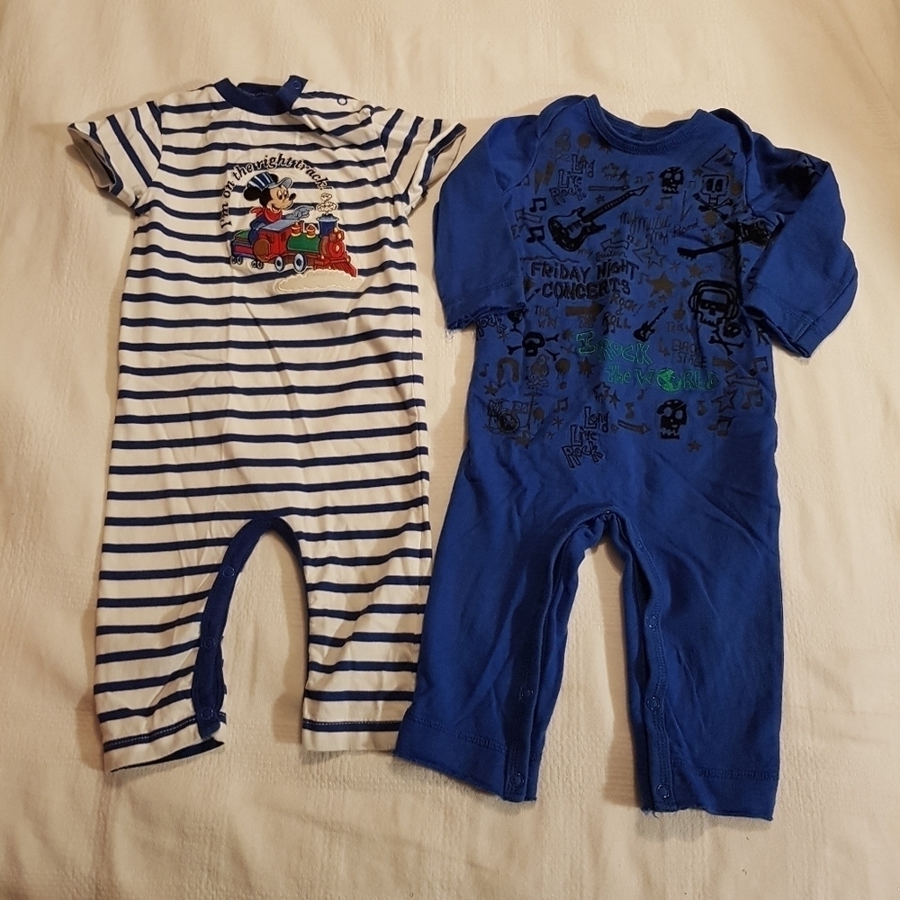 Boys 12 month rompers, 1 short 1 long sleeves